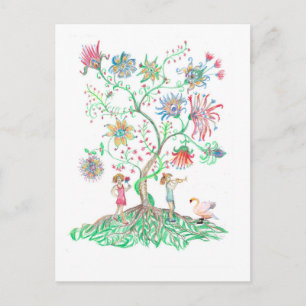 Blumenbaumkunst Postkarte