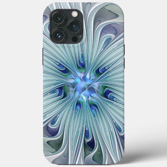 Blumenbeauty Abstrakt Moderne Blaue Pastell Blume Case-Mate iPhone Hülle (Rückseite)