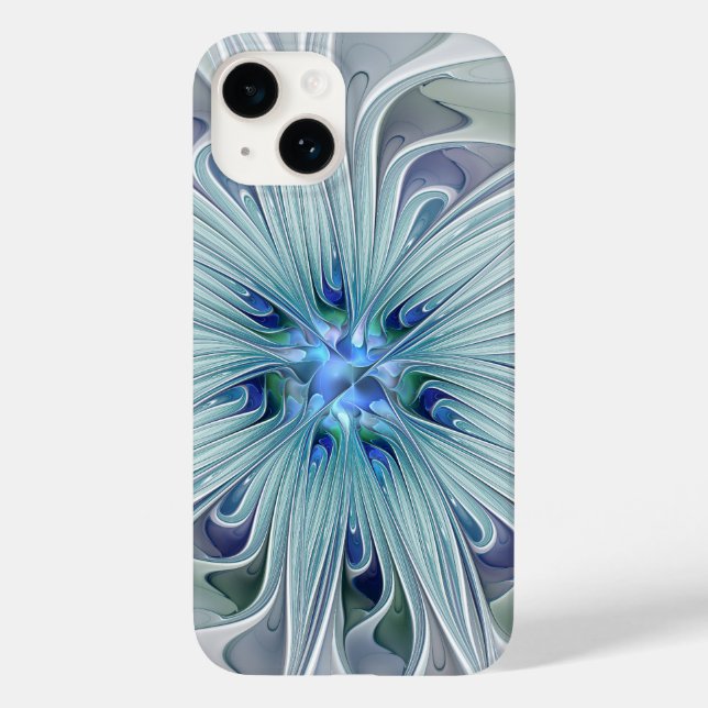 Blumenbeauty Abstrakt Moderne Blaue Pastell Blume Case-Mate iPhone Hülle (Rückseite)