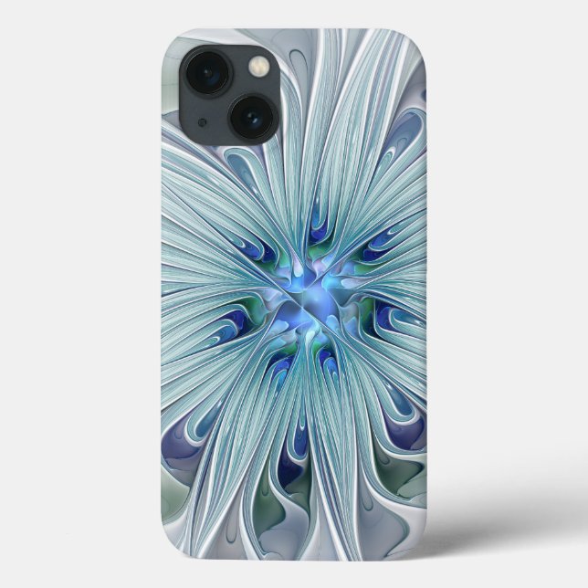Blumenbeauty Abstrakt Moderne Blaue Pastell Blume Case-Mate iPhone Hülle (Rückseite)