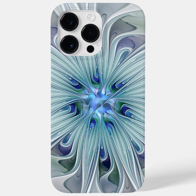 Blumenbeauty Abstrakt Moderne Blaue Pastell Blume Case-Mate iPhone Hülle (Rückseite)
