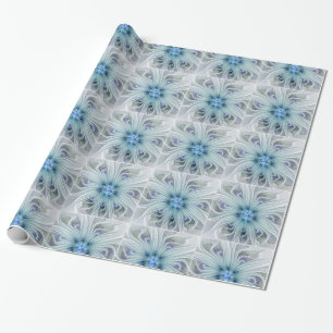 Blumenbeauty Abstrakt Moderne Blaue Pastell Blume Geschenkpapier