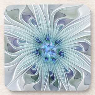 Blumenbeauty Abstrakt Moderne Blaue Pastell Blume Getränkeuntersetzer