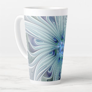 Blumenbeauty Abstrakt Moderne Blaue Pastell Blume Milchtasse