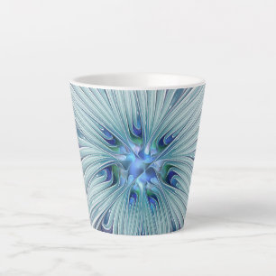 Blumenbeauty Abstrakt Moderne Blaue Pastell Blume Milchtasse