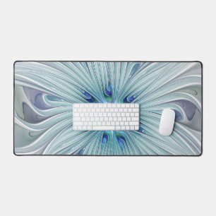 Blumenbeauty Abstrakt Moderne Blaue Pastell Blume Schreibtischunterlage