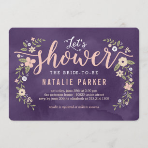 Blumenbeauty Editable Brautparty laden ein Einladung