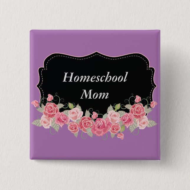 Blumenbeauty Homeschool Mama Button (Vorderseite)
