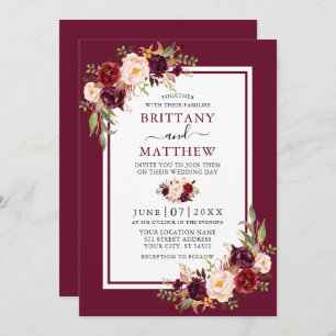 Blumenbecher-Rahmen für Hochzeiten Einladung