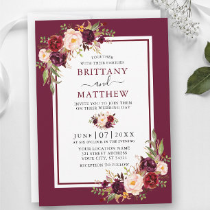 Blumenbecher-Rahmen für Hochzeiten Einladung