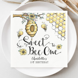 Blumenbeehive Honey So Sweet Bee 1. Geburtstag Serviette