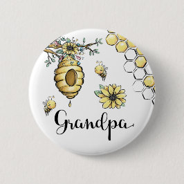 Blumenbeehive Honey Sweet Bee Baby Showgrandpa Button