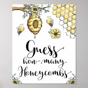Blumenbeehive Honey Sweet Bee Guess Honeycombs Poster
