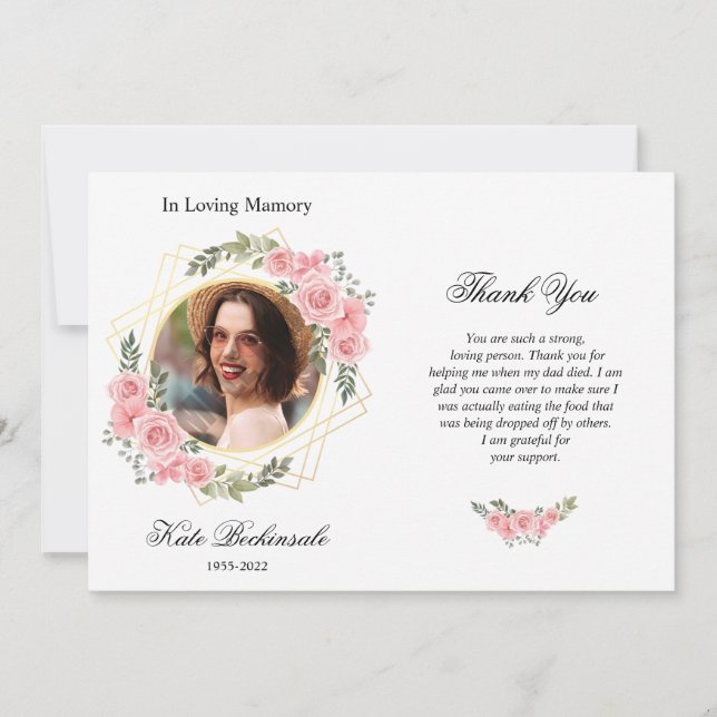 Blumenbeerdigung Dankeschön-Karte Dankeskarte (Vorderseite)