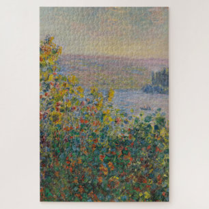 Blumenbeete in Vétheuil, impressionistische Landsc Puzzle