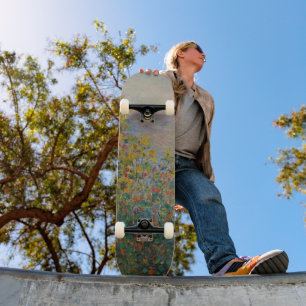 Blumenbeete in Vétheuil, impressionistische Landsc Skateboard