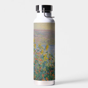 Blumenbeete in Vétheuil, impressionistische Landsc Trinkflasche
