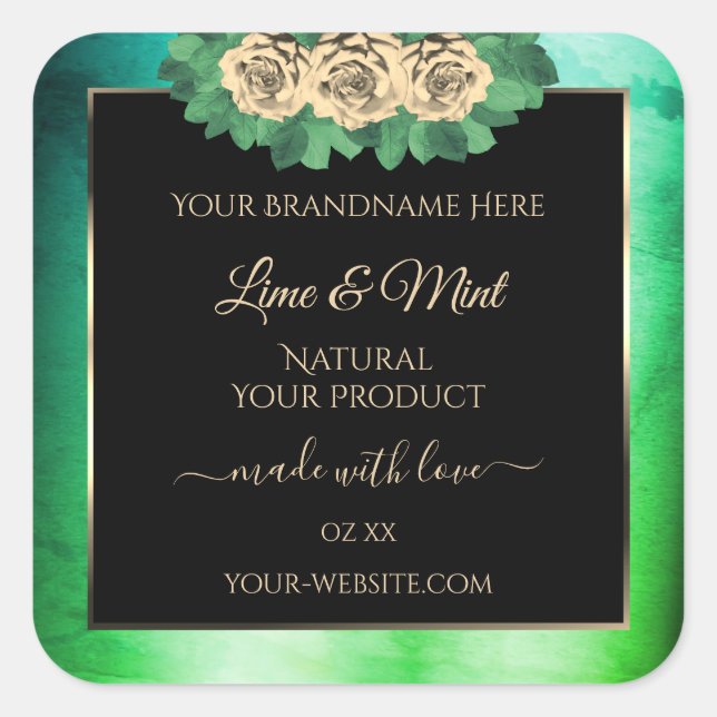 Blumenbeete Rose Aquamarines Umweltzeichen Quadratischer Aufkleber (Vorderseite)