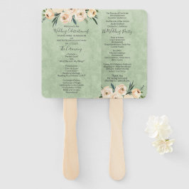 Blumenbeige Blush Sage Green Wedding Program Fächer