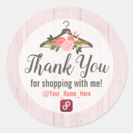 Blumenbekleidung Boutique Danke Runder Aufkleber