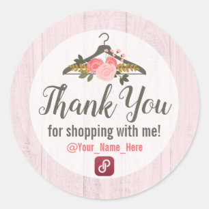 Blumenbekleidung Boutique Danke Runder Aufkleber