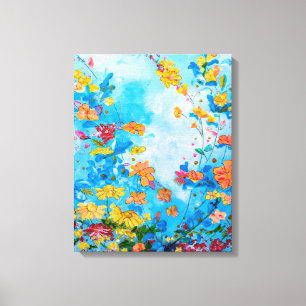 Blumenbemalte Leinwand