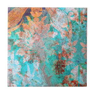 Blumenbemalung Fliese