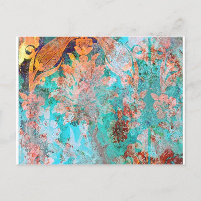 Blumenbemalung Postkarte (Vorderseite)