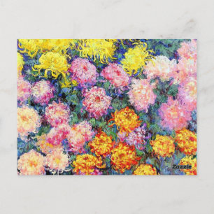 Blumenbett mit Chrysanthemen von Monet Postkarte