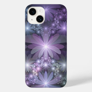 Blumenbett-Trendige glänzende abstrakte Fraktalkun Case-Mate iPhone 14 Hülle