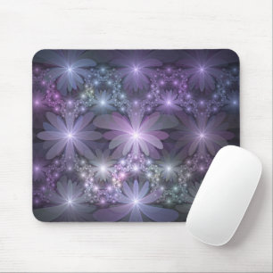 Blumenbett-Trendige glänzende abstrakte Fraktalkun Mousepad