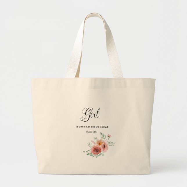 Blumenbibelverse Jumbo Stoffbeutel (Vorne)