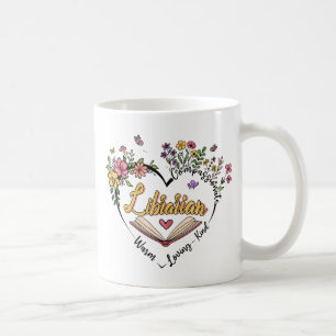 Blumenbibliothekarisches Herz Kaffeetasse