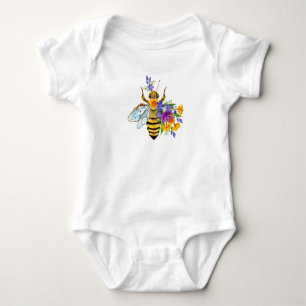 Blumenbiene mit Wildpflanzen Baby Strampler