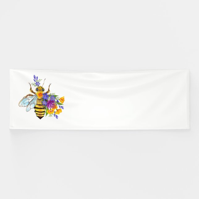 Blumenbiene mit Wildpflanzen Banner (Horizontal)
