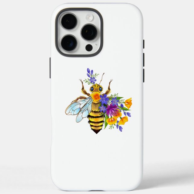 Blumenbiene mit Wildpflanzen Case-Mate iPhone Hülle (Rückseite)