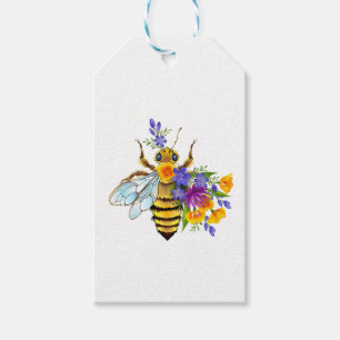 Blumenbiene mit Wildpflanzen Geschenkanhänger