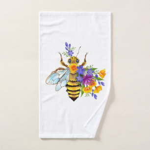 Blumenbiene mit Wildpflanzen Handtuch
