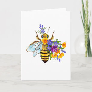 Blumenbiene mit Wildpflanzen Karte