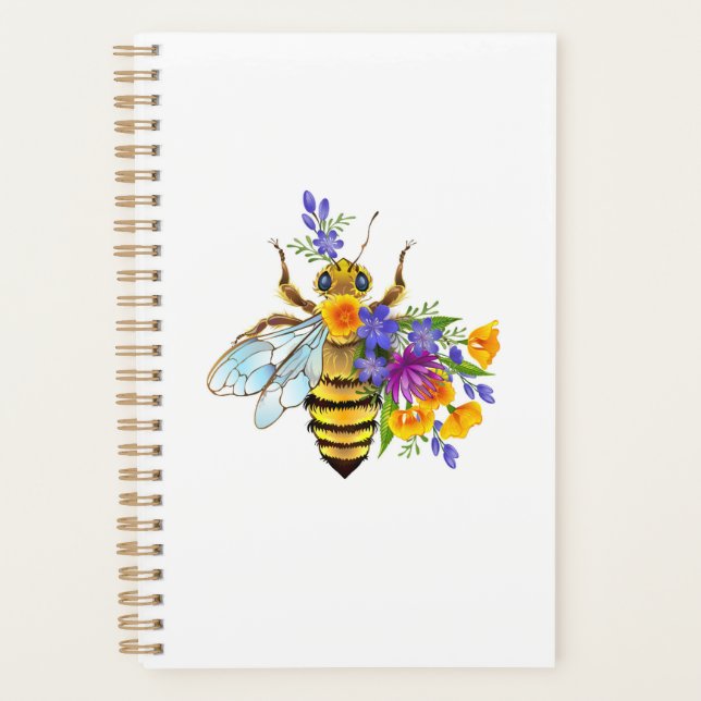 Blumenbiene mit Wildpflanzen Planer (Vorderseite)