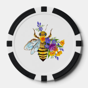Blumenbiene mit Wildpflanzen Pokerchips