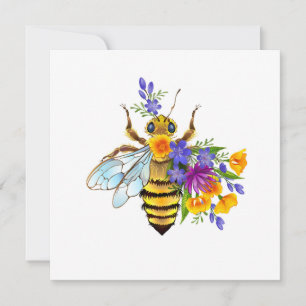 Blumenbiene mit Wildpflanzen Save The Date