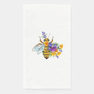 Blumenbiene mit Wildpflanzen Serviette