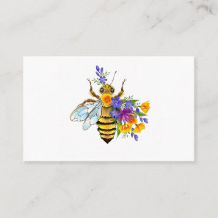 Blumenbiene mit Wildpflanzen Visitenkarte