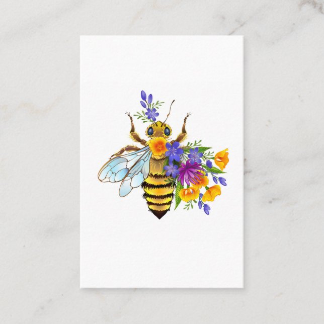 Blumenbiene mit Wildpflanzen Visitenkarte (Vorderseite)