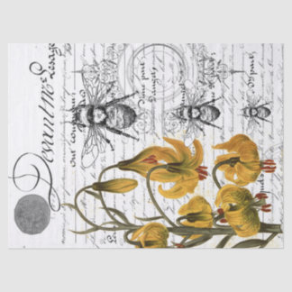 Blumenbienen-Collage Seidenpapier