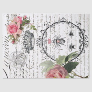 BlumenBienenkönigin-Skript Decoupage Seidenpapier