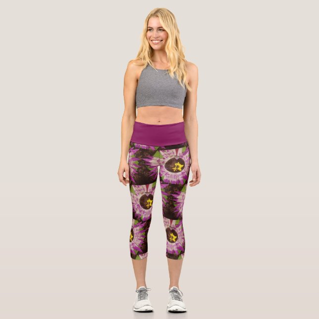 Blumenbild Capri Leggings (Vorderseite)