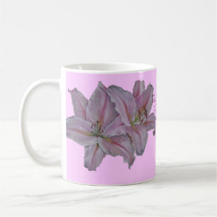Blumenbild der hübschen rosa Lilienblüte Tasse