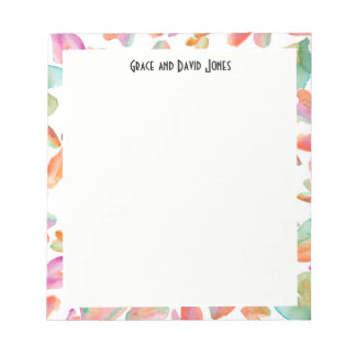 Blumenbild in auffallender blau-weiß Farbe Notizblock